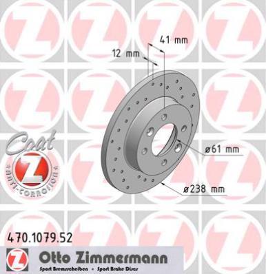 Zimmermann 470.1079.52 - Гальмівний диск autozip.com.ua