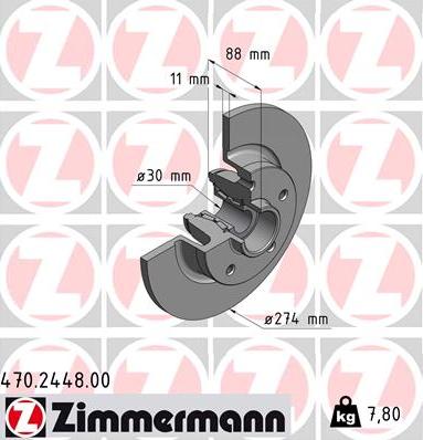 Zimmermann 470.2448.00 - Гальмівний диск autozip.com.ua