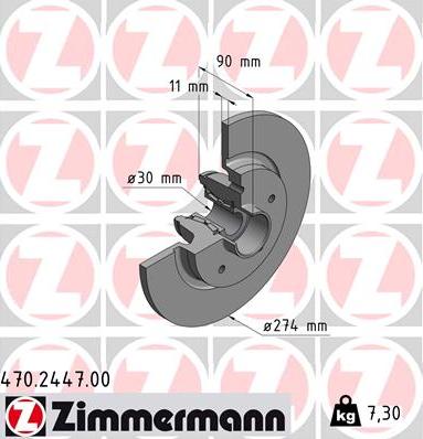 Zimmermann 470.2447.00 - Гальмівний диск autozip.com.ua