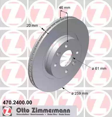 Zimmermann 470.2400.00 - Гальмівний диск autozip.com.ua