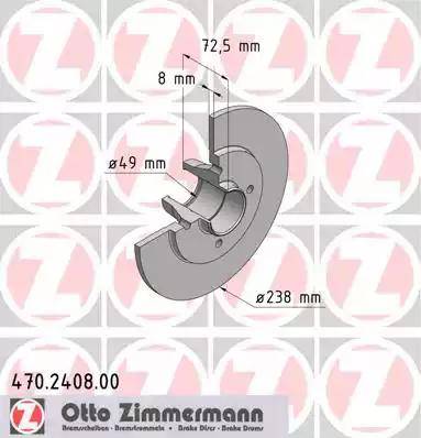 Zimmermann 470.2408.00 - Гальмівний диск autozip.com.ua
