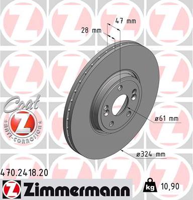 Zimmermann 470.2418.20 - Гальмівний диск autozip.com.ua