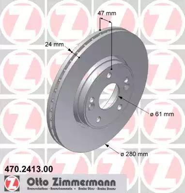 Zimmermann 470.2413.00 - Гальмівний диск autozip.com.ua