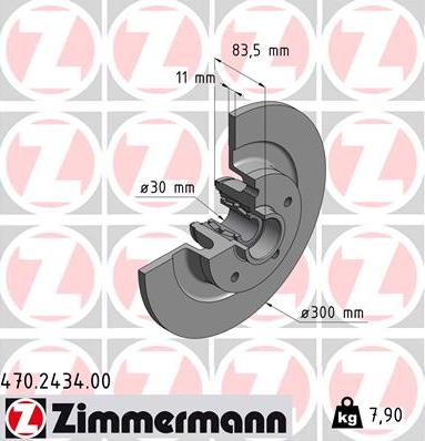 Zimmermann 470.2434.00 - Гальмівний диск autozip.com.ua