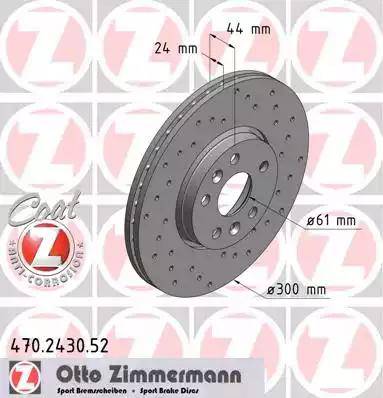 Zimmermann 470.2430.52 - Гальмівний диск autozip.com.ua