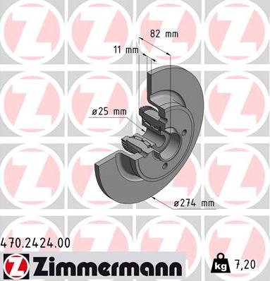 Zimmermann 470.2424.00 - Гальмівний диск autozip.com.ua