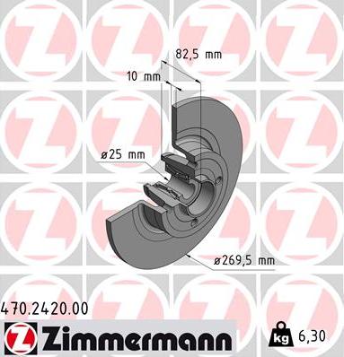 Zimmermann 470.2420.00 - Гальмівний диск autozip.com.ua