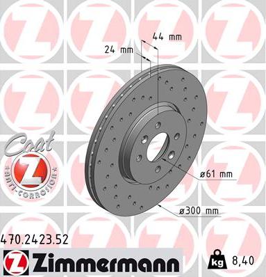 Zimmermann 470.2423.52 - Гальмівний диск autozip.com.ua