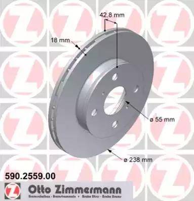 Zimmermann 590.2559.00 - Гальмівний диск autozip.com.ua