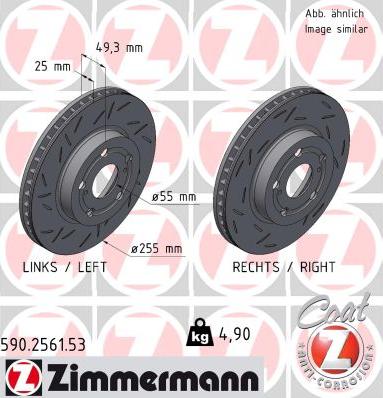 Zimmermann 590.2561.53 - Гальмівний диск autozip.com.ua