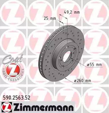 Zimmermann 590.2563.52 - Гальмівний диск autozip.com.ua