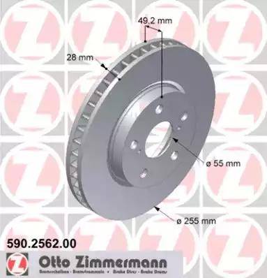 Zimmermann 590.2562.00 - Гальмівний диск autozip.com.ua