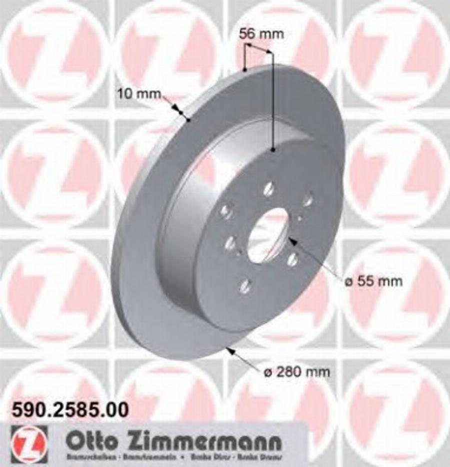 Zimmermann 590.2585.00 - Гальмівний диск autozip.com.ua