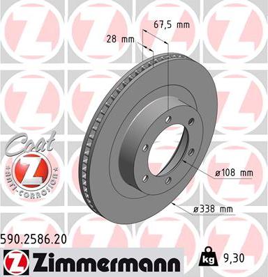 Zimmermann 590.2586.20 - Гальмівний диск autozip.com.ua