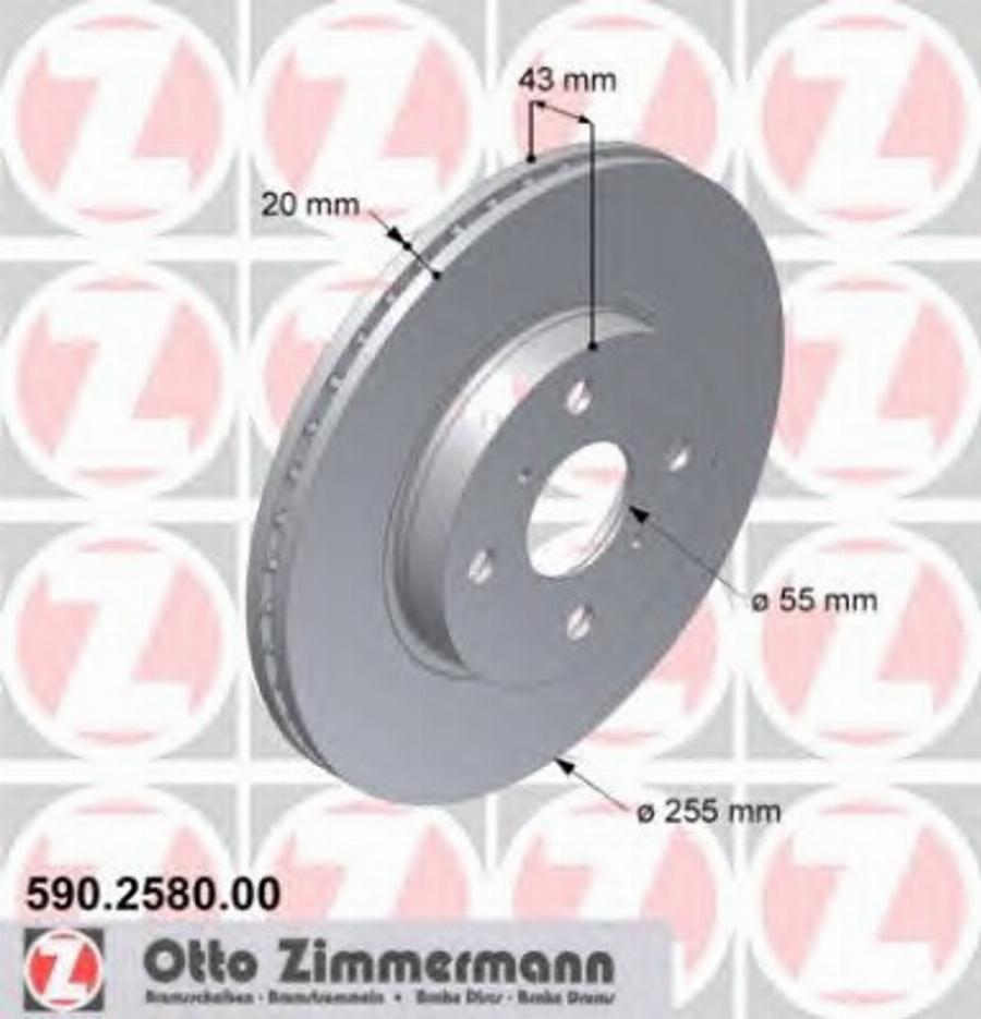 Zimmermann 590 2580 00 - Гальмівний диск autozip.com.ua