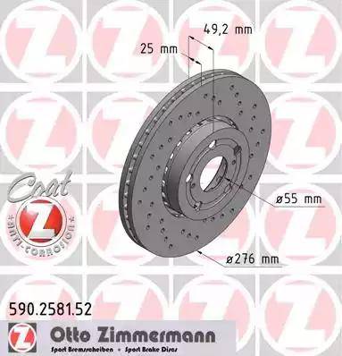 Zimmermann 590.2581.52 - Гальмівний диск autozip.com.ua