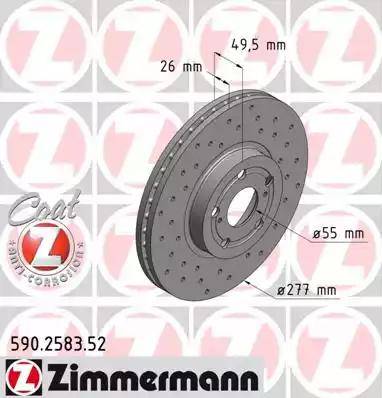 Zimmermann 590.2583.52 - Гальмівний диск autozip.com.ua