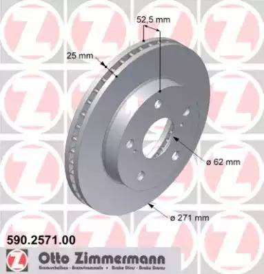 Zimmermann 590.2571.00 - Гальмівний диск autozip.com.ua