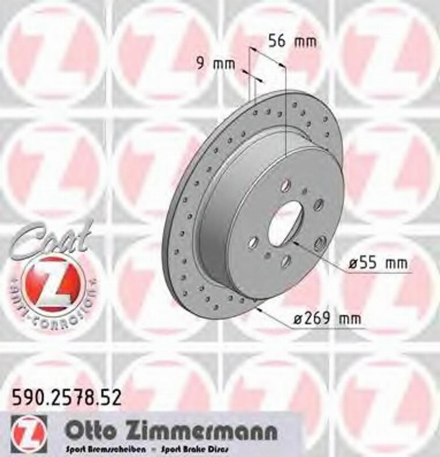 Zimmermann 590.2578.52 - Гальмівний диск autozip.com.ua