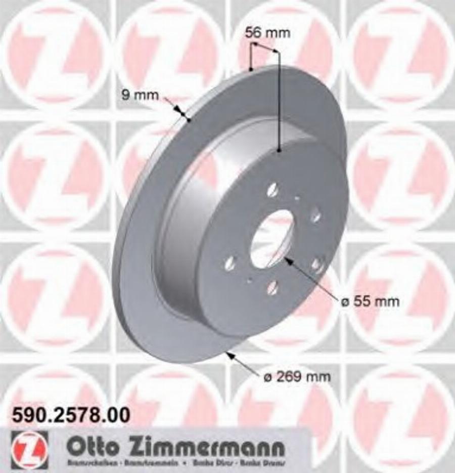 Zimmermann 590.2578.00 - Гальмівний диск autozip.com.ua