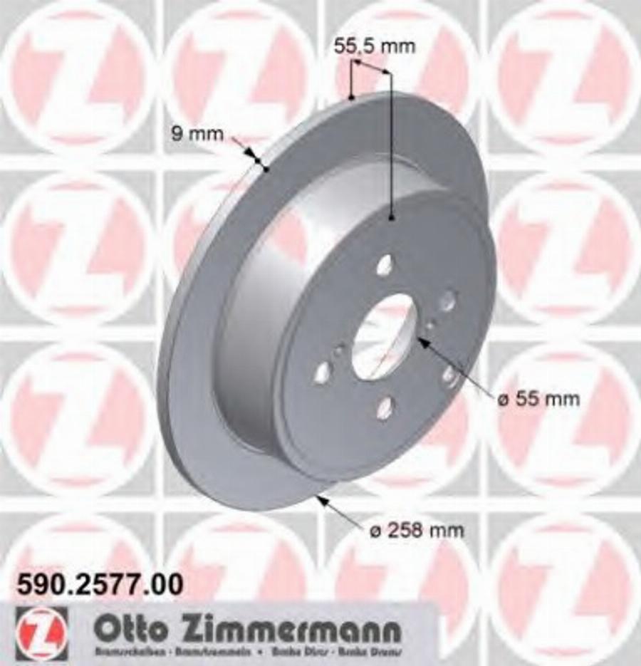 Zimmermann 590.2577.00 - Гальмівний диск autozip.com.ua