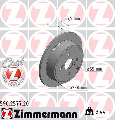 Zimmermann 590.2577.20 - Гальмівний диск autozip.com.ua