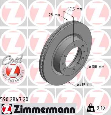 Zimmermann 590.2847.20 - Гальмівний диск autozip.com.ua