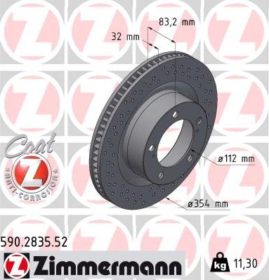 Zimmermann 590.2835.52 - Гальмівний диск autozip.com.ua