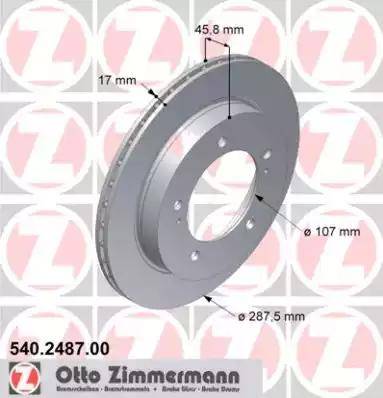 Zimmermann 540.2487.00 - Гальмівний диск autozip.com.ua