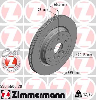 Zimmermann 550.5600.20 - Гальмівний диск autozip.com.ua