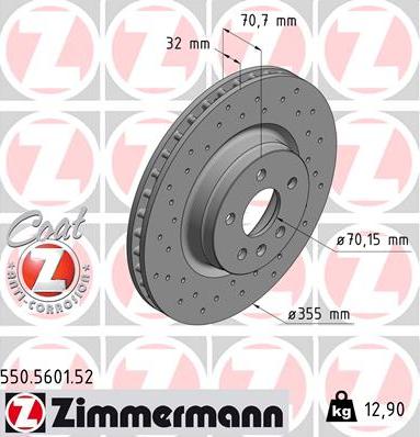 Zimmermann 550.5601.52 - Гальмівний диск autozip.com.ua