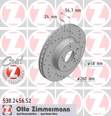 Zimmermann 530.2456.52 - Гальмівний диск autozip.com.ua