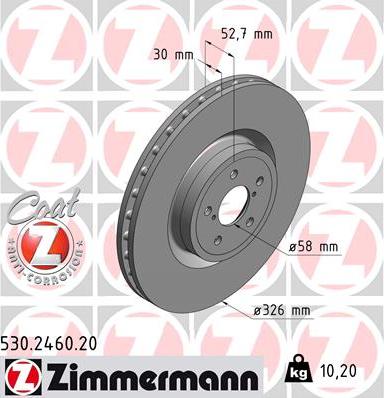 Zimmermann 530.2460.20 - Гальмівний диск autozip.com.ua