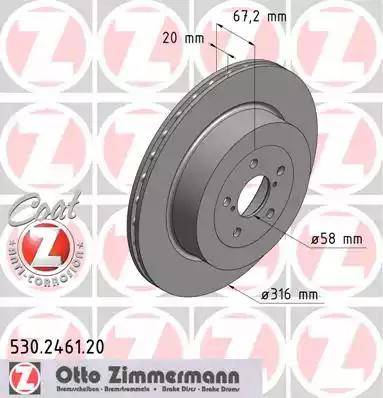 Zimmermann 530.2461.20 - Гальмівний диск autozip.com.ua