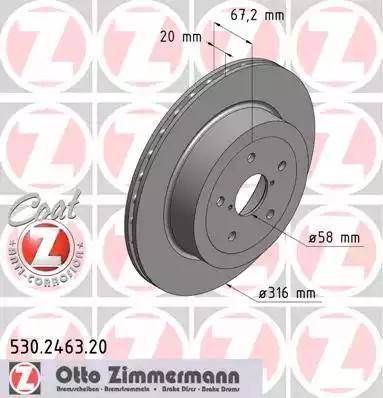 Zimmermann 530.2463.20 - Гальмівний диск autozip.com.ua