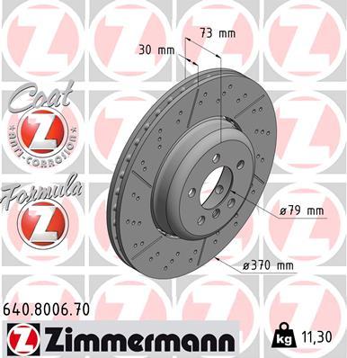 Zimmermann 640.8006.70 - Гальмівний диск autozip.com.ua