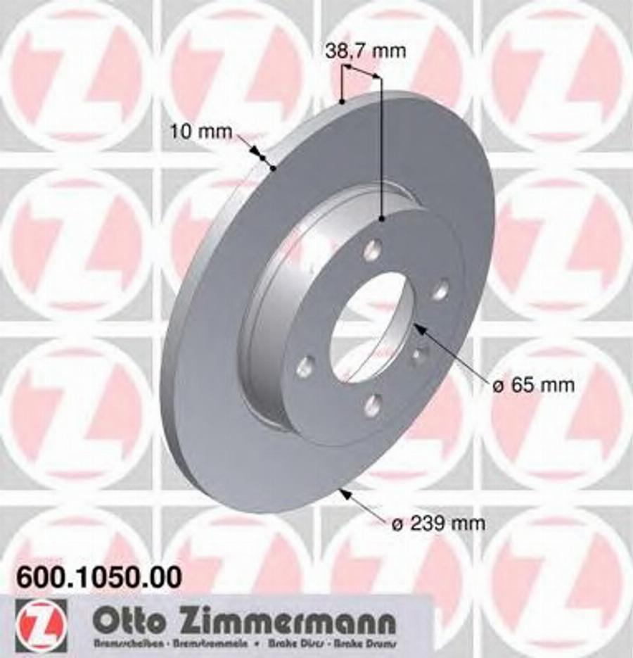 Zimmermann 600 1050 00 - Гальмівний диск autozip.com.ua