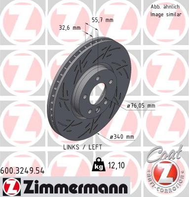 Zimmermann 600.3249.54 - Гальмівний диск autozip.com.ua