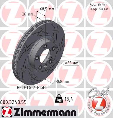 Zimmermann 600.3248.55 - Гальмівний диск autozip.com.ua