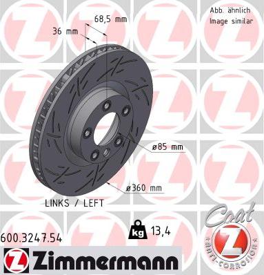 Zimmermann 600.3247.54 - Гальмівний диск autozip.com.ua