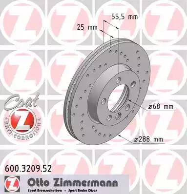 Zimmermann 600.3209.52 - Гальмівний диск autozip.com.ua