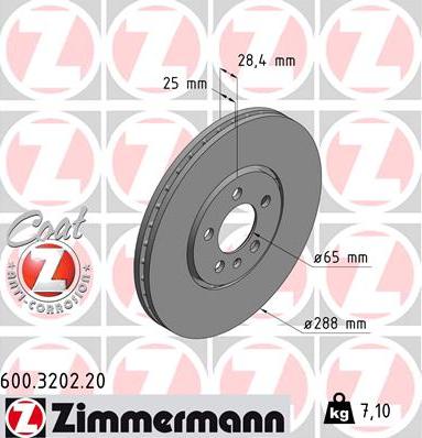 Zimmermann 600.3202.20 - Гальмівний диск autozip.com.ua