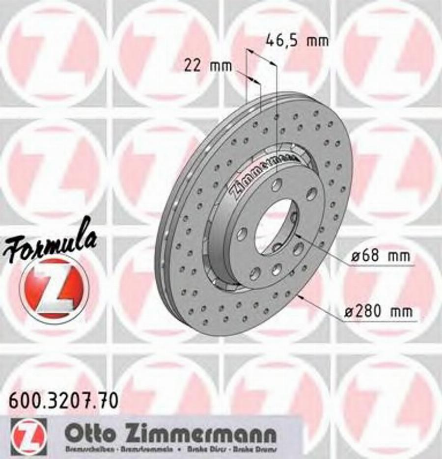 Zimmermann 600.3207.70 - Гальмівний диск autozip.com.ua