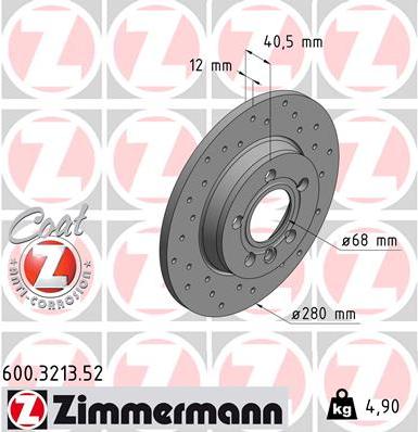Zimmermann 600.3213.52 - Гальмівний диск autozip.com.ua