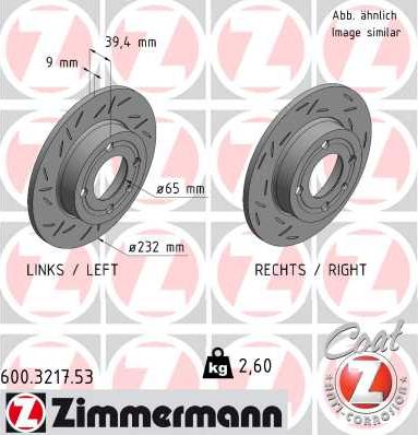 Zimmermann 600.3217.53 - Гальмівний диск autozip.com.ua