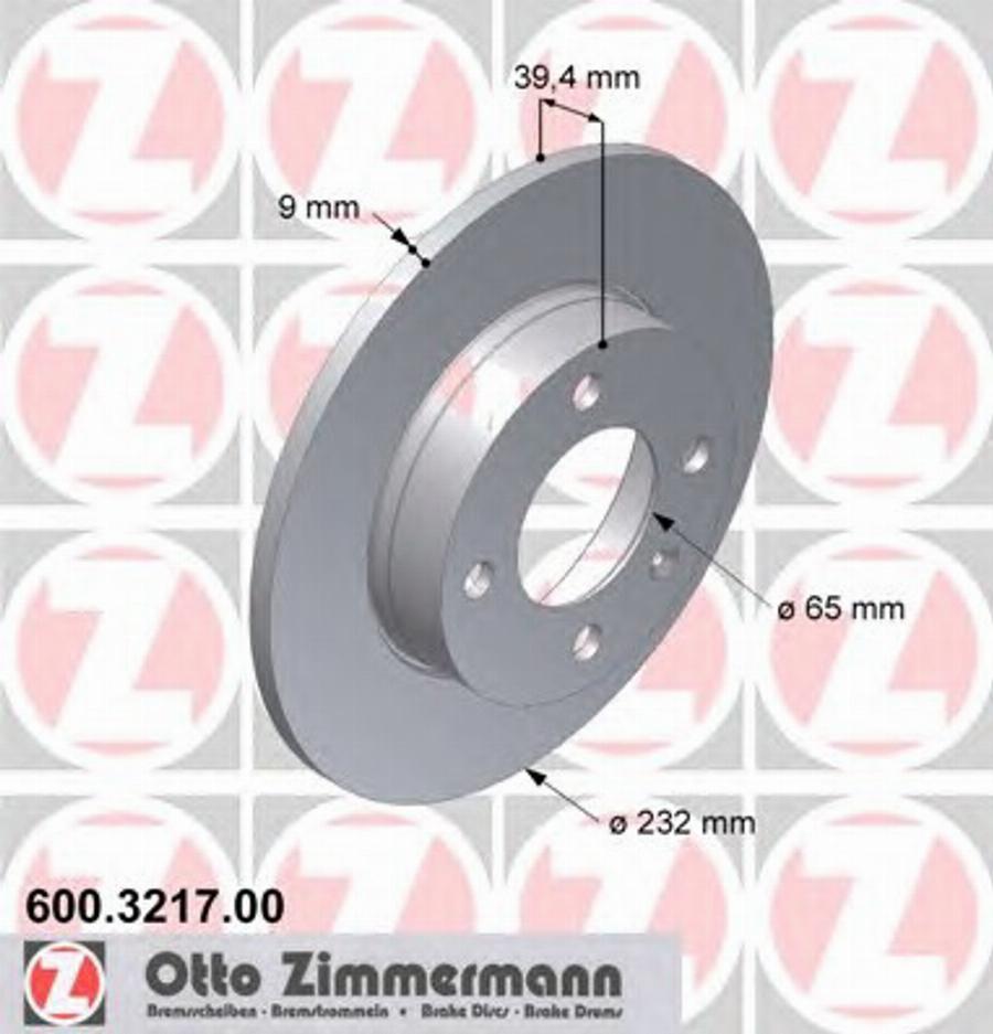Zimmermann 600.3217.00 - Гальмівний диск autozip.com.ua