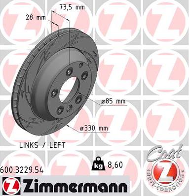 Zimmermann 600.3229.54 - Гальмівний диск autozip.com.ua