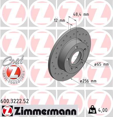 Zimmermann 600.3222.52 - Гальмівний диск autozip.com.ua
