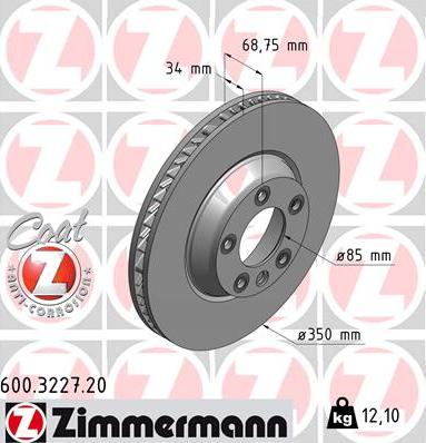 Zimmermann 600.3227.20 - Гальмівний диск autozip.com.ua