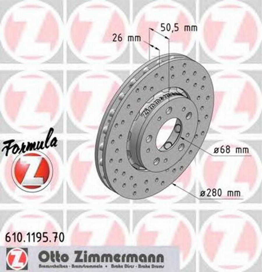 Zimmermann 610.1195.70 - Гальмівний диск autozip.com.ua